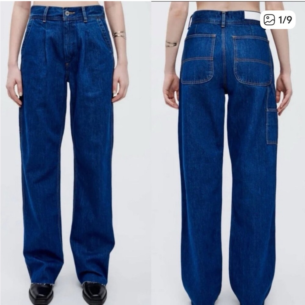 Re/Done Utility Loose Jeans in True Rinse Blue